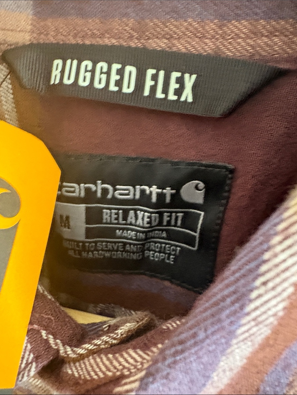 Carhartt Men’s Rugged Flex Brown Plaid Long Sleeve Shirt Rugged Flex - Picture 4 of 6